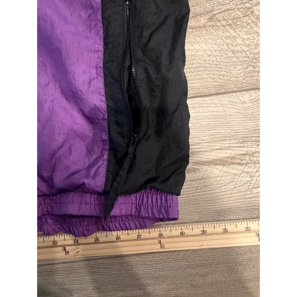 Vintage Munsingwear Colorblock Windbreaker Jacket Purple Teal Black Mens Medium - Picture 9 of 9